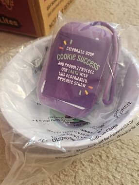Purple Eco Reusable Straw Case with Silicone Strap And 2 Bowls